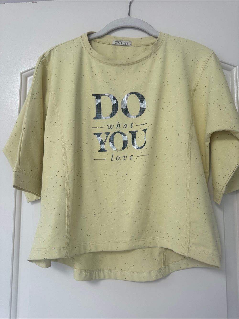 Astron Pale Yellow Cropped Tee - 'Do What You Love'
